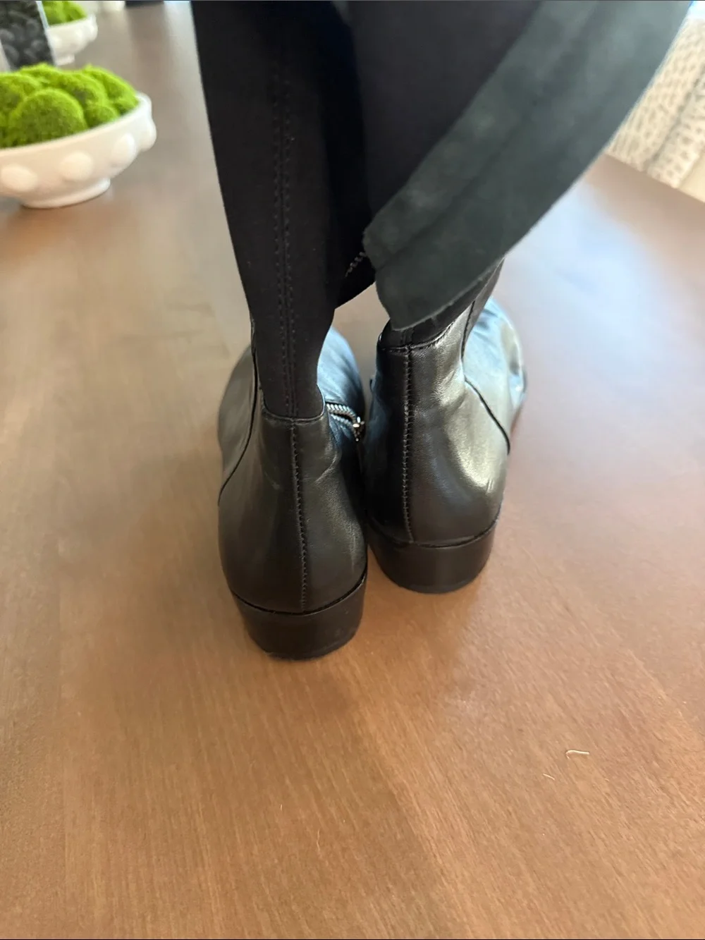 Michael Kors Black Over-the-Knee Leather Boots with Side Zip